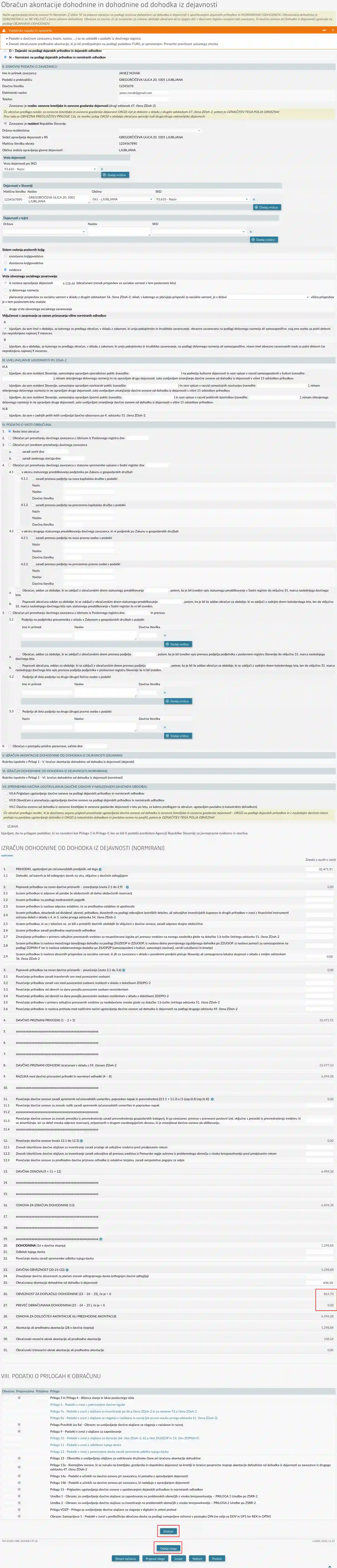 Pregled uvoženega davčnega obračuna v eDavkih